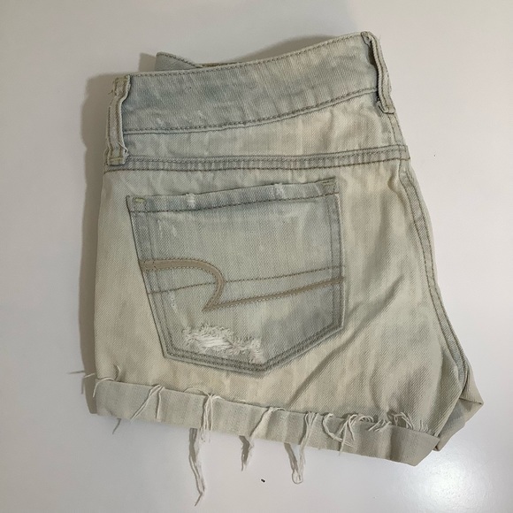 American eagle jean shorts distressed ripped SZ 2 - Picture 8 of 13